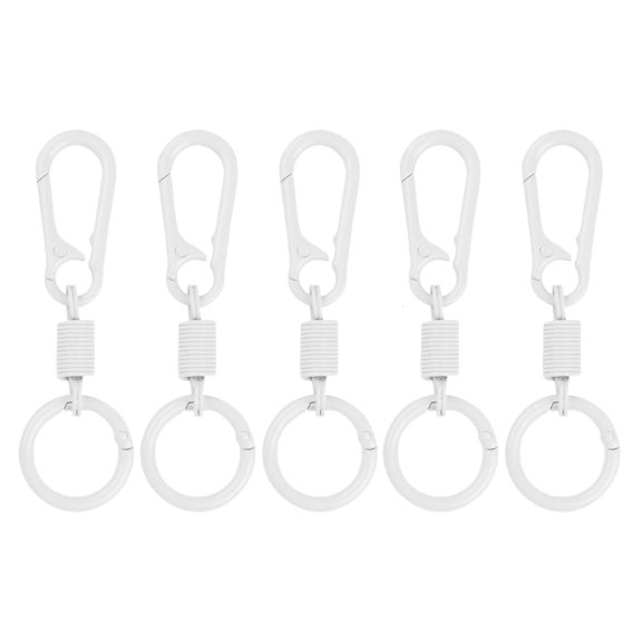 MOMOJIA 5Pcs Keychain Rings with Spring Zincs Alloys Swivels Clasp Hanging Clip
