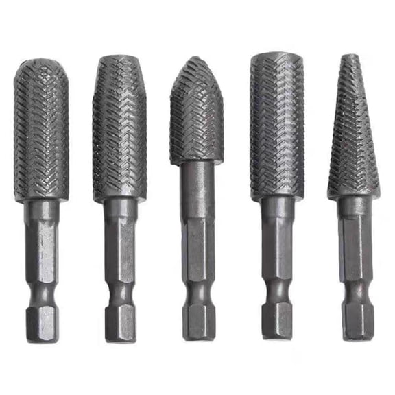 MOMOJIA 5Pcs Steel File Carving Bit Cutter Rotary File Super Hard Rotary Rasp File Set