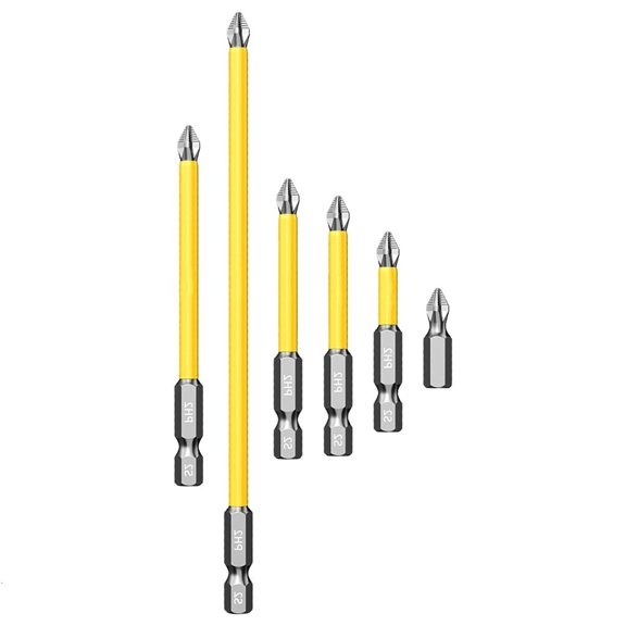 MOMOJIA 6Pcs Impact Antislip Screwdriver Bit 1/4inch Hex Shank Magnetic Tip Crossing