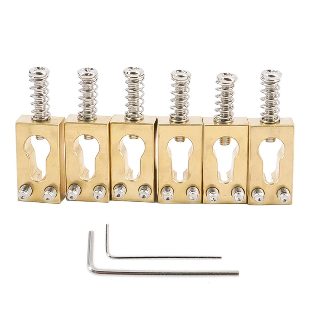 MOMOJIA 6Pcs Replacement Vibrato Bridge Saddles Electric Guitar Gourd Bridge Saddles
