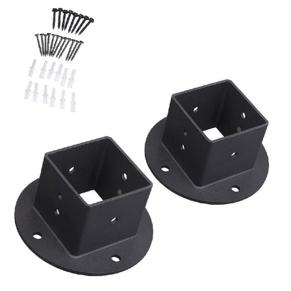 MOMOJIA 6Pieces Sturdy Metal Post Base Anchors with Powder Coating for Fence Railing Privacy Panel Gazebos and Pergolas