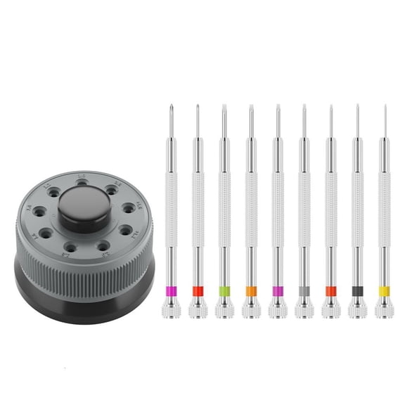 MOMOJIA 9Pcs Professional Screwdriver Kit for Watches Glasses and Accessories Remove Replacement and Repair 0.8mm-2.0mm