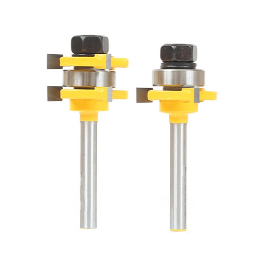 MOMOJIA Adjustable 3Teeth Tongue & Grooves Router Bit Set for Cabinet ...