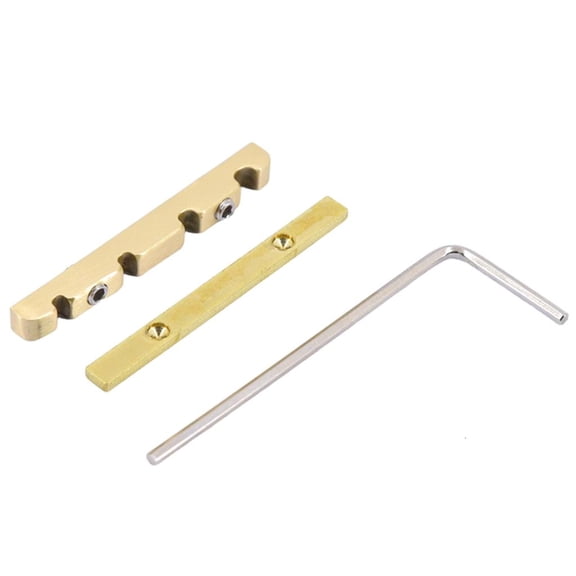 MOMOJIA Adjustable Pre-Slotted Bell Brass Nut Split Regulation Nut 4 String Electric Bass Replacement Parts Easy to Install