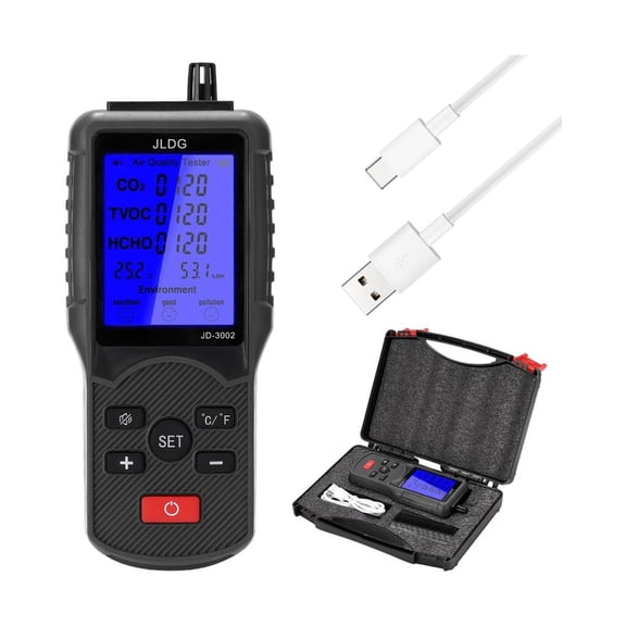 MOMOJIA Air Quality Tester Detects 8 Kind Air Pollutants CO2, TVOC Detectors, Formaldehyde Tester Temperature and Humidity
