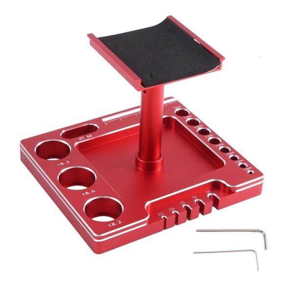 MOMOJIA Aluminum Remote Control Car Stand Work Station Repair Tool for TRX4M SCX24 FCX24 1/14 1/16 1/18 1/24 Crawlers Truck Car