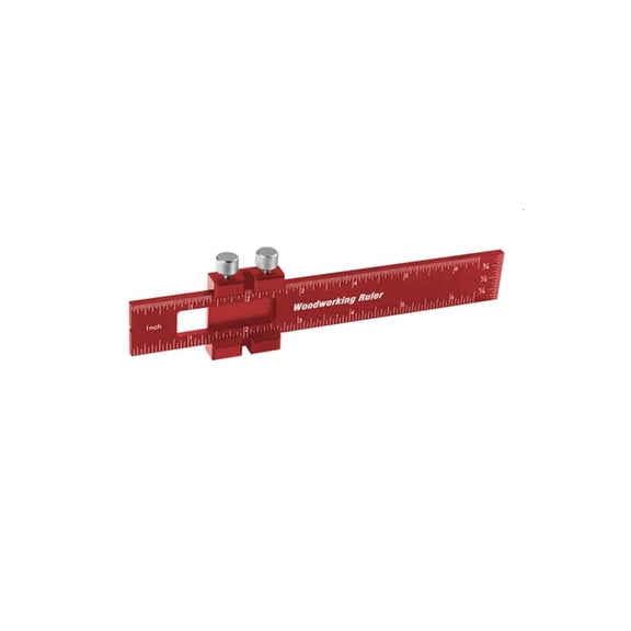 MOMOJIA Aluminum Woodworking Ruler with Slide Stop 6/8/12 Inch Precision Pocket Ruler Metal T Track Ruler Scribing Tools