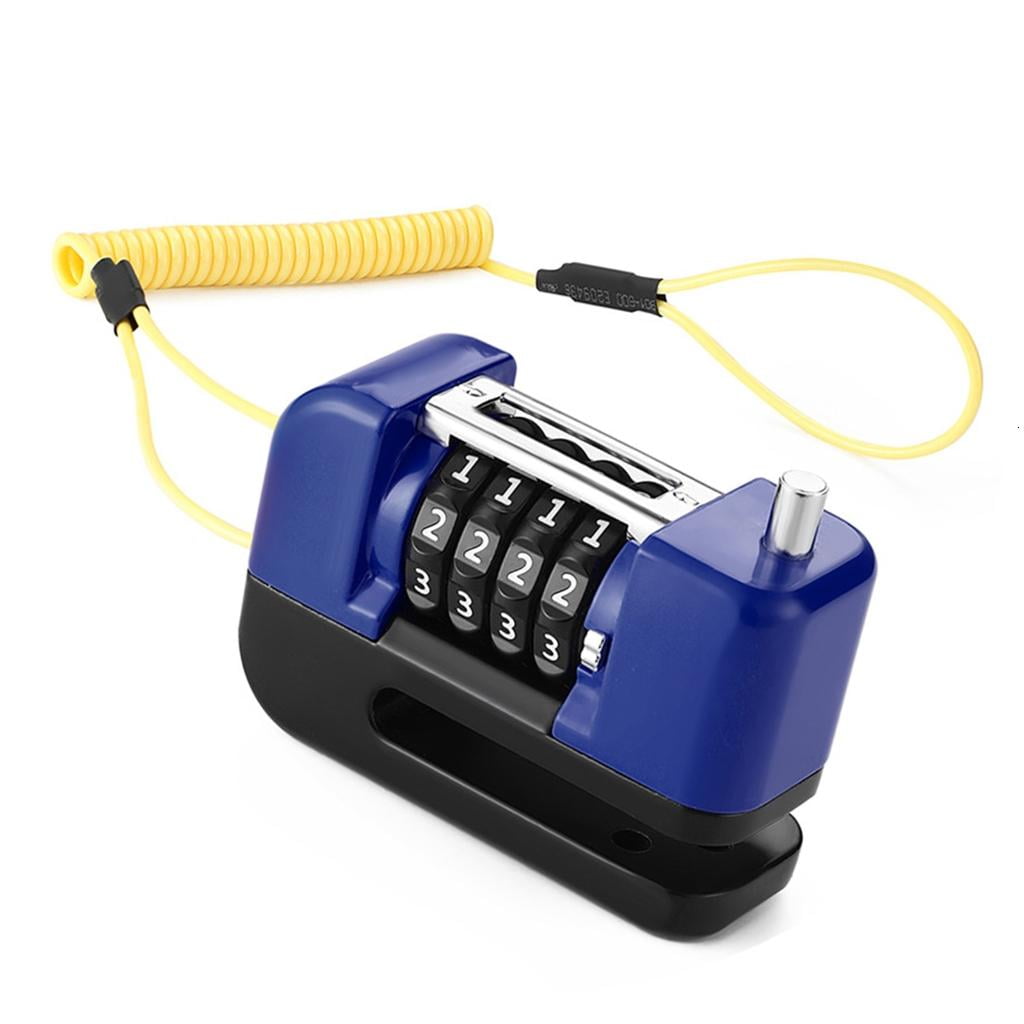 MOMOJIA Bicycles Antitheft Disc Lock With Rope Bike Wheel 4-Digit Combination Lock