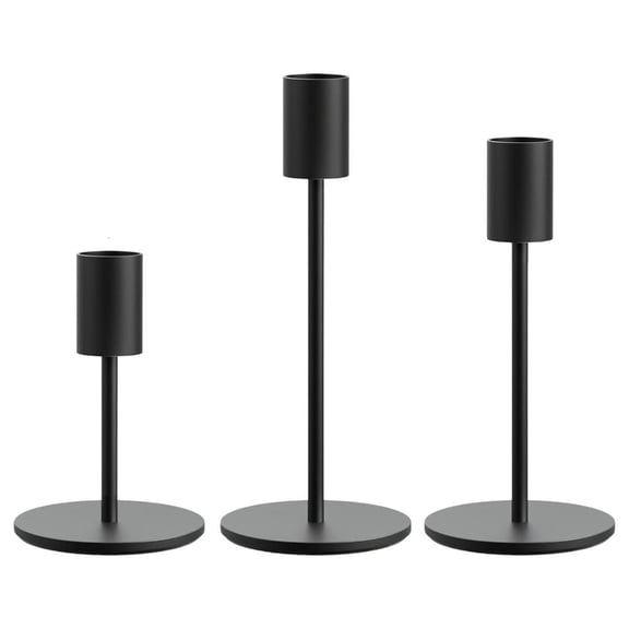 MOMOJIA Black Tall Candle Candlestick Holder Taper Pillar Candle Stick Stand Holder