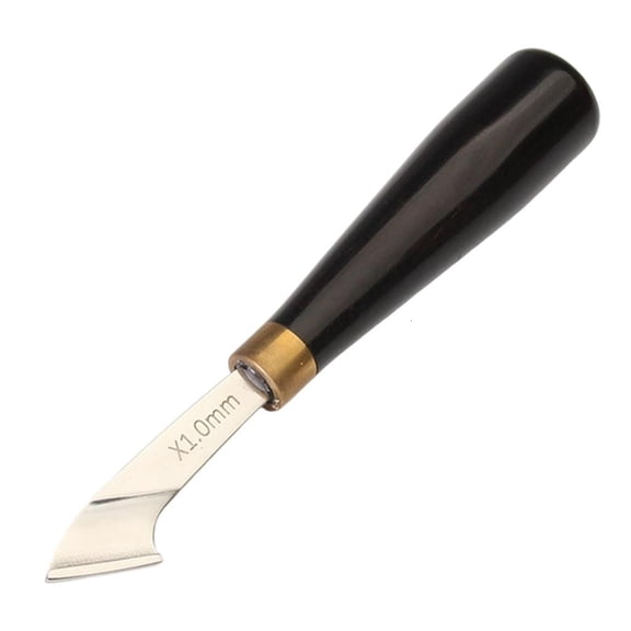 MOMOJIA Carbon Steel1eatherEdging Groover Tool Ergonomic Grip Wooden Handle Leatherworking Tool for Stitching Grooving