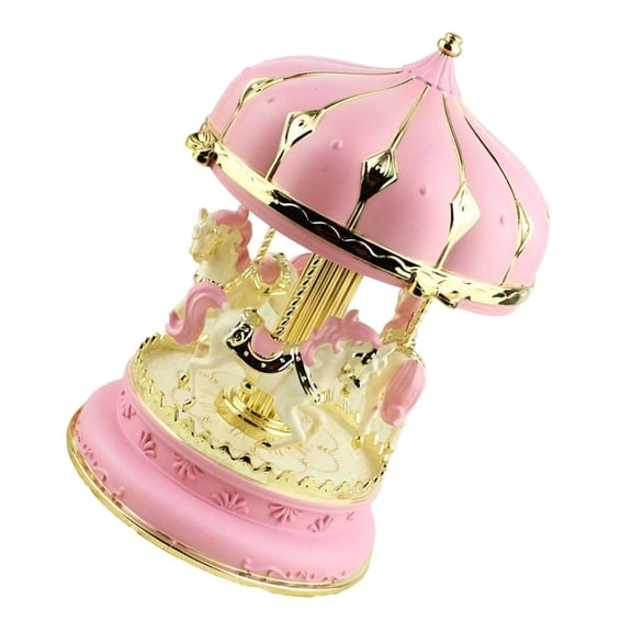 MOMOJIA Carousels Music Box Luxuries Color Change Light Music Box,Lighted Rotating 3Horse Musical Box Birthday Valentines Gift