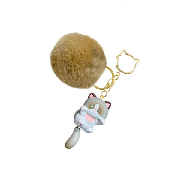MOMOJIA Cats Pendant Keyring Functional Home Desk Decoration Accessory Plush Texture