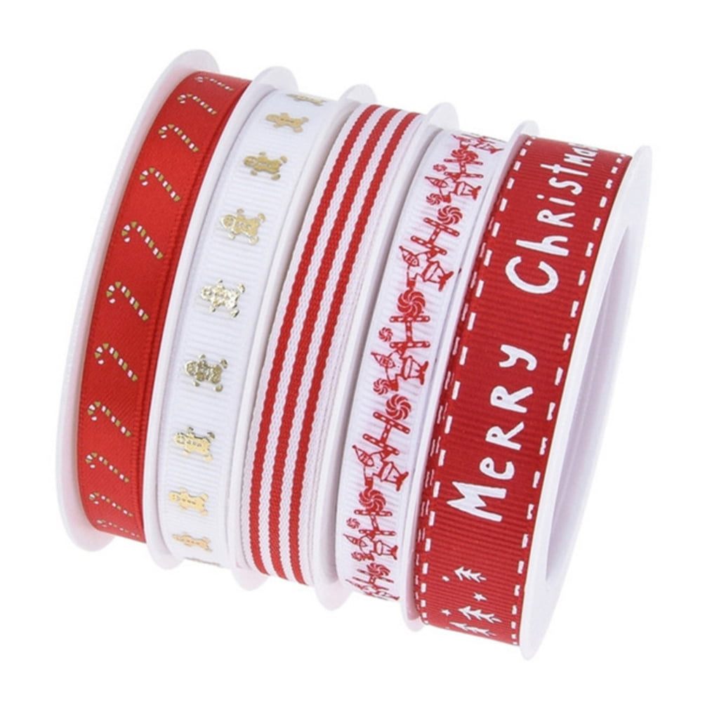 Roll Length MOMOJIA Christmas Party Ribbon Roll Set Festival Theme Pattern ...