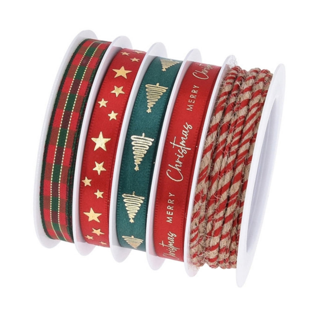 Roll Length MOMOJIA Christmas Party Ribbon Roll Set Festival Theme Pattern ...