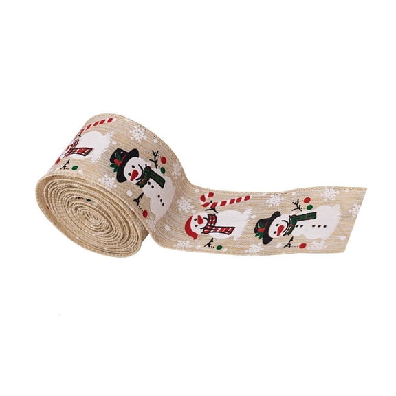 MOMOJIA Christmas Snowman Fabric Ribbon Durable Soft Fade Resistant For Holiday Tree Home Office Decorations