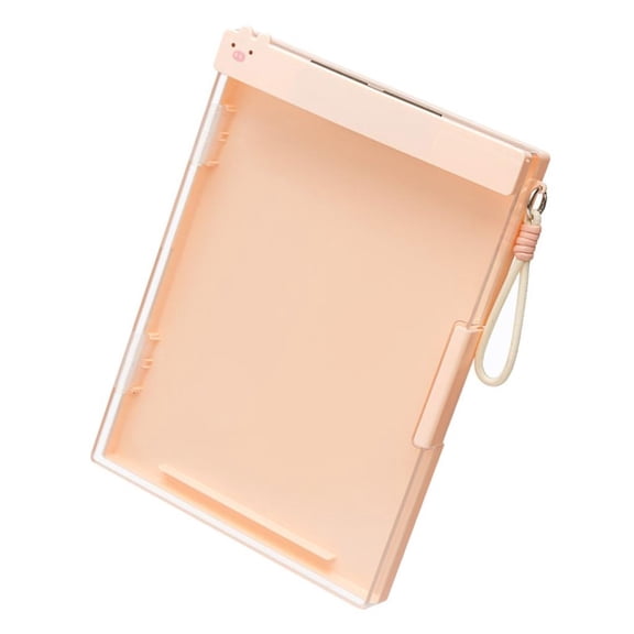 MOMOJIA Clear ABS Document Case with Clipboard and Lanyard Double Layer File Organiser Box For Office School And Travel Use