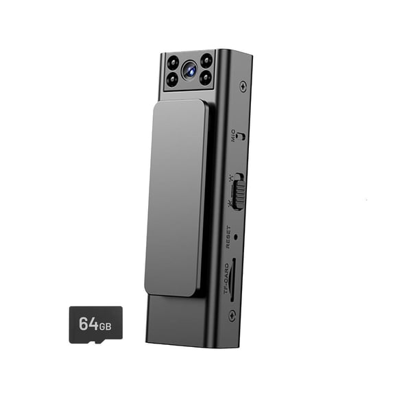 MOMOJIA Clip On Body Camera 6 Hour Battery 32GB Storage Rotate 180Degree Night View