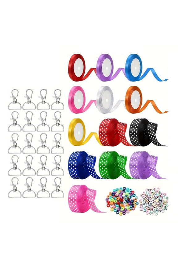 Colorful Alphabets Bead Keychain Crafting Kit With AssortedCha--And Sturdy Materials