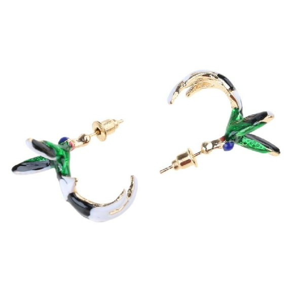 MOMOJIA Comfortable to Wear Alloy Hummingbird Earrings with Elegant Enamel Work