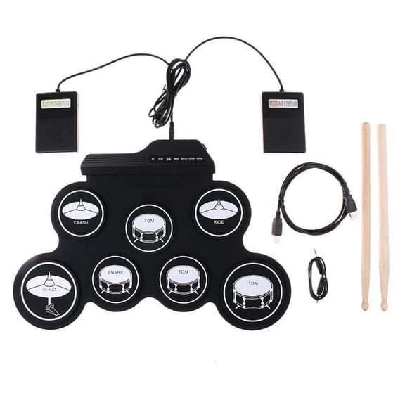 MOMOJIA Compact USB Electronic Drum Set with Sound Interface for Quiet Practice