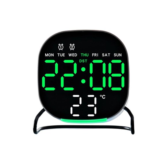MOMOJIA Contemporary Alarm Clock With LED Time Display Auto Dim Nightlight And User Friendly Control Panel