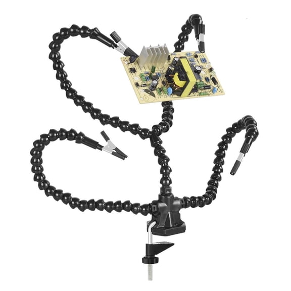 MOMOJIA Soldering Aid Third Hand Soldering Tool with Adjustable Gooseneck Arms and Clips Must Have Tool for Electronics Work