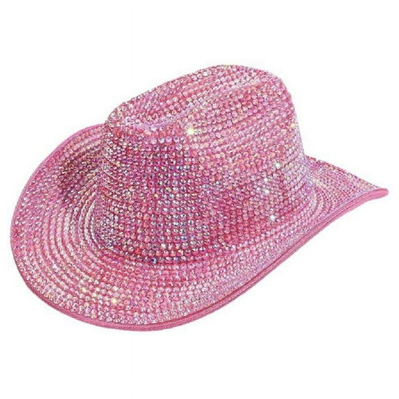 MOMOJIA Cowboy Hats Shimmering Crystal Hat for Bachelorette Party Cocktail Parties