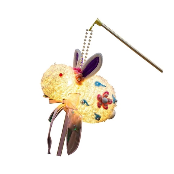 MOMOJIA DIY Plush Rabbit Lamp Making Set For Children Traditional Moon Festival Gift