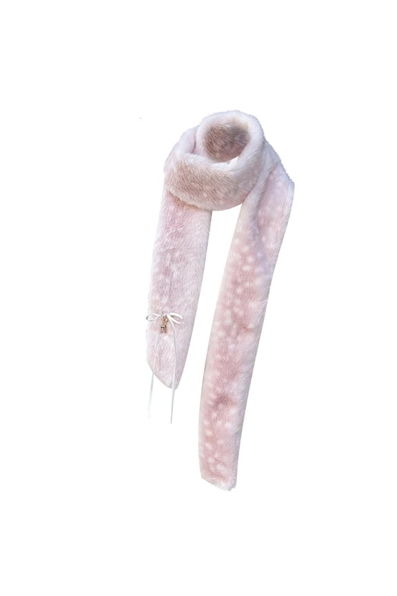 Deer Print Plush Neck Scarf Windproof Neck Wrap ForAdu1tTeens Winter Essential