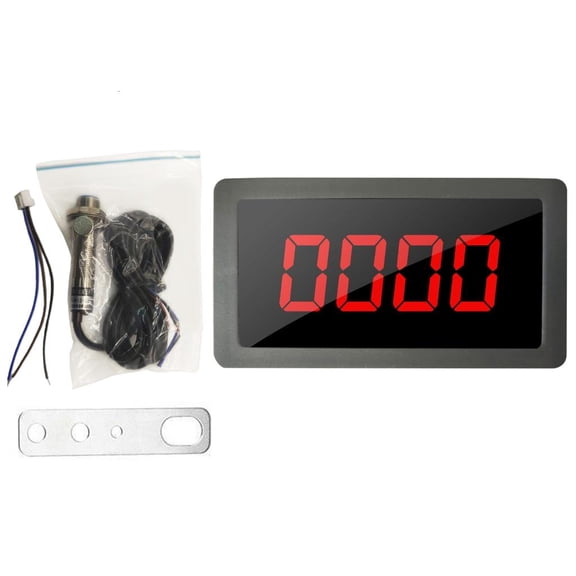 MOMOJIA Digital LED Tachometer Speed Speed Meter with Hall Sensoring & NPN Proximity Switches Motor Speed Gauge 220V for Lathes