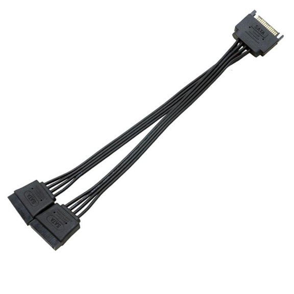 MOMOJIA Double Output 15pin Power Cable Splitter for Hard Drive Solid Disk Power Supply