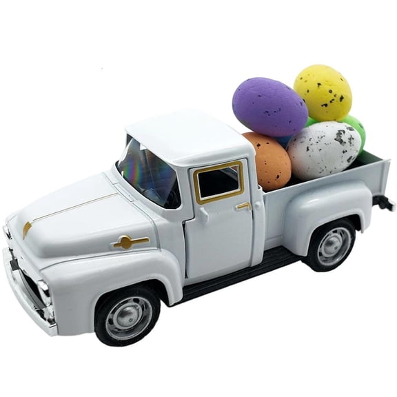 MOMOJIA Easter Metal Truck Decors with Eggs Farm Pickup Truck Decors Table Centerpieces