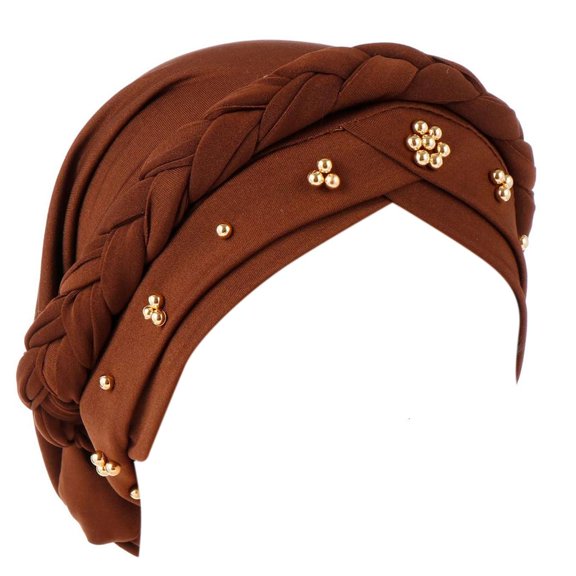 MOMOJIA Elastic Beaded Braid Head Cover Scarf For Adults Kids Yoga Running Comfortable Stretchy Design Braided Headwear