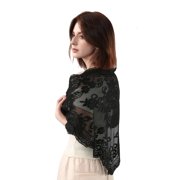 MOMOJIA Elegant Embroidered Floral Bridal Scarf Polyester Wedding Ceremony Accessory