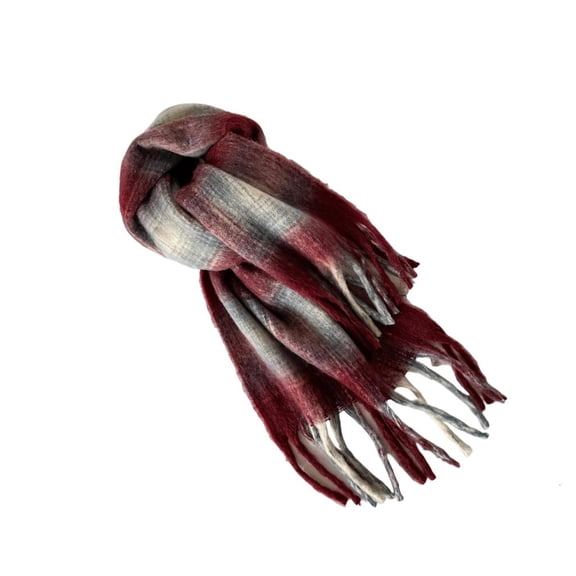 MOMOJIA Elegant Mohair Neck Scarf Winter Warm Comfortable Checkered Pattern Shawl Wrap