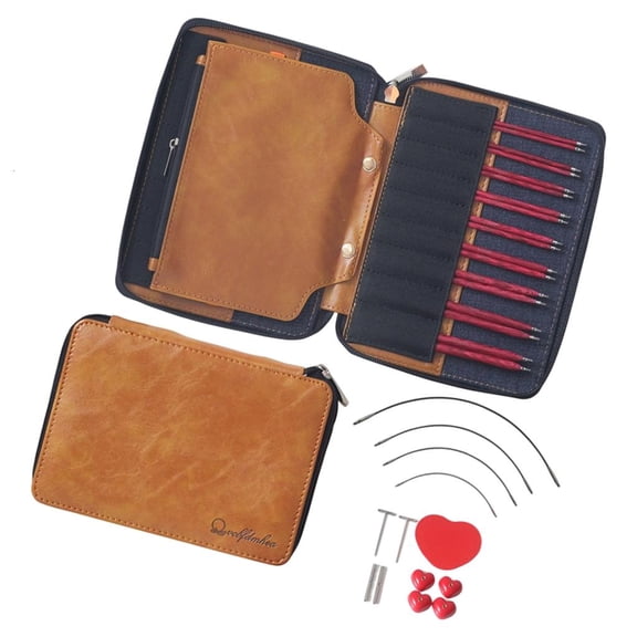 MOMOJIA Ergonomic Wooden Knitting Needle Detachable Circular Set For Handmade Craft