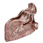 MOMOJIA Ethnic Women Faux Silk Elegant Shaw Square Scarf Vintage Leopard Print Office Ne