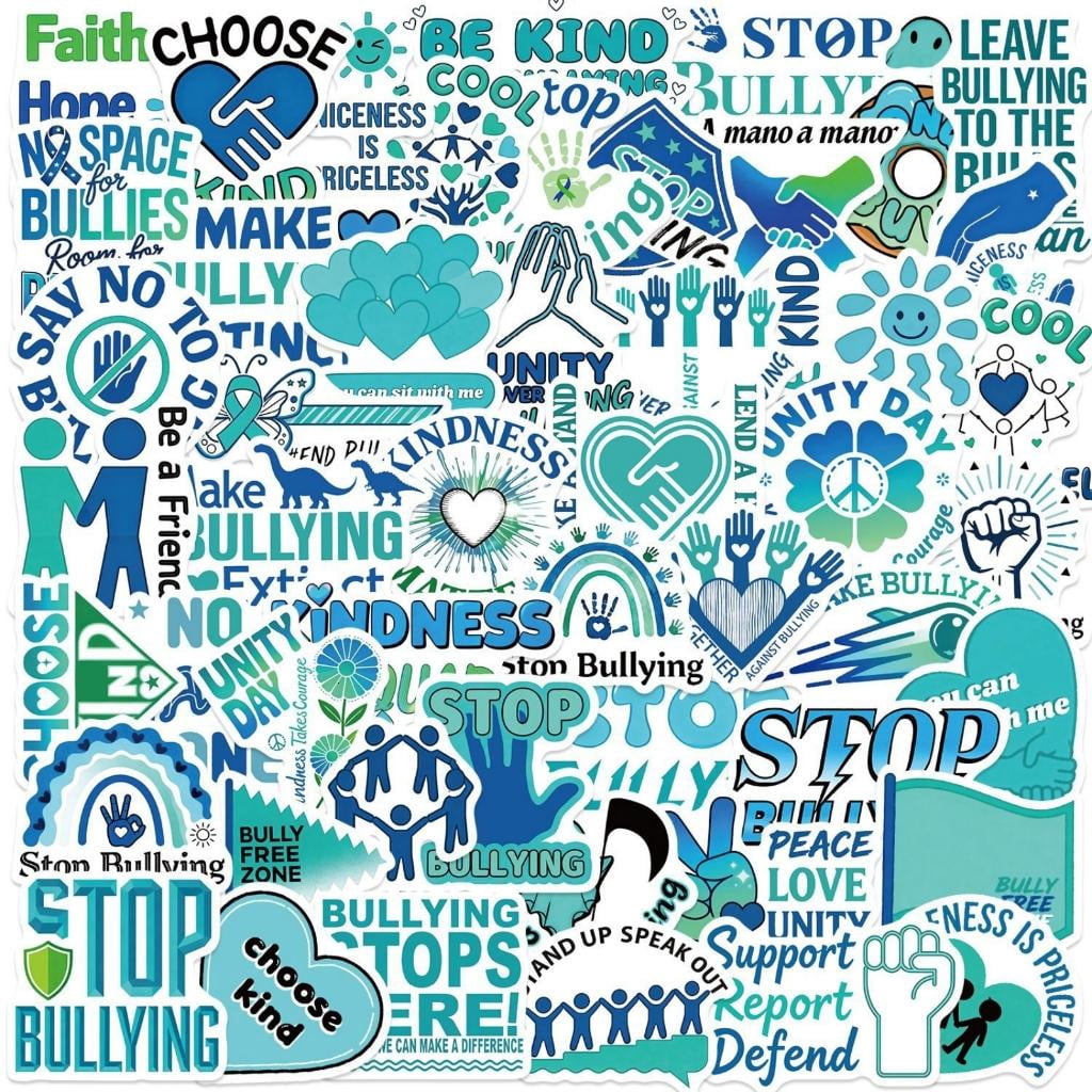 Mobbing Sticker MOMOJIA Expressive Doodles AntiBullying Stickers 50Pack PVC Material ...