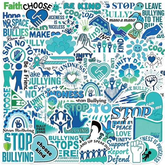 MOMOJIA Expressive Doodles AntiBullying Stickers 50Pack PVC Material Decals for Spreading Positive Messages on Devices