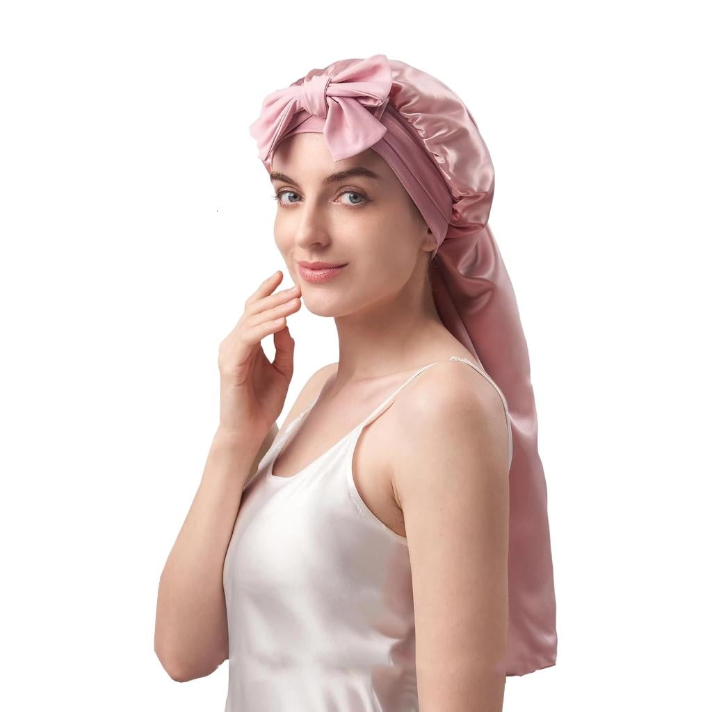 MOMOJIA Fashion Silk Bonnet Sleep Headwrap Elastic Hair Wrap for Curly Hair Soft Night Headwrap Sleep Head Wrap Sleeping Bonnets