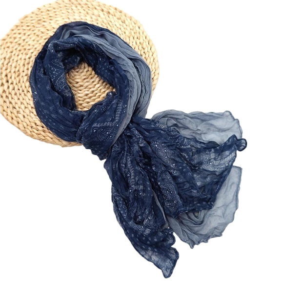MOMOJIA Fashionable Braided Design Scarf With Crinkle Detailing Multiuse Polyester Shawl
