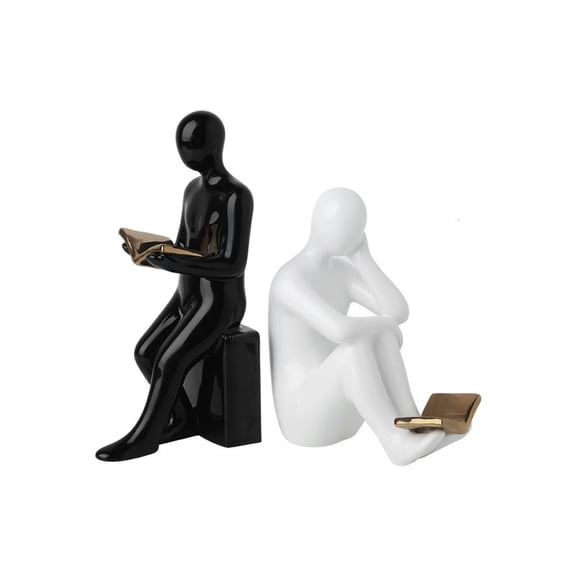 MOMOJIA Figure/Deer Sculpture,Modern Abstract Ceramics Deers Statue Ornament Home Decors