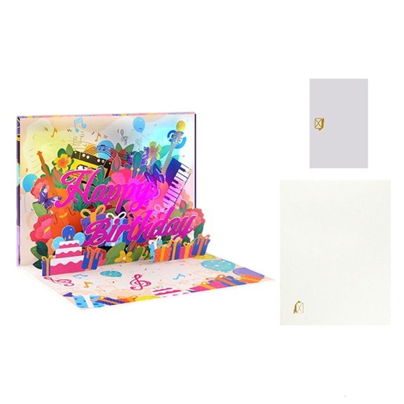 MOMOJIA Floral Arrangement Greeting Card with Activates Melodys And Sparkling Lights