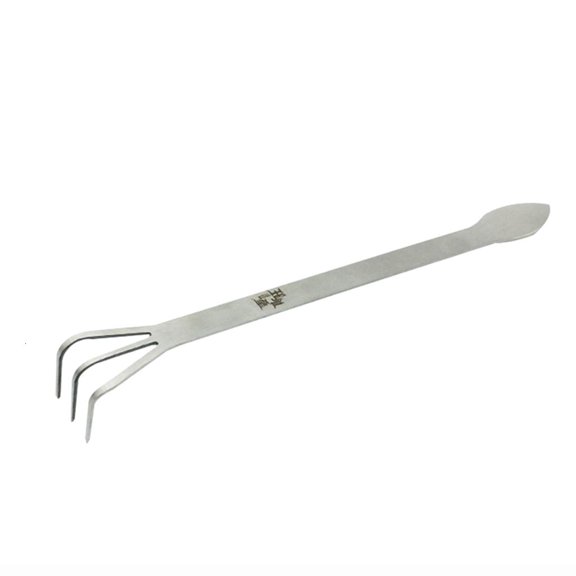 MOMOJIA 2 in 1 Gardening Rake Spatula with 3 Tines Stainless Steel for Bonsai Lover Gift