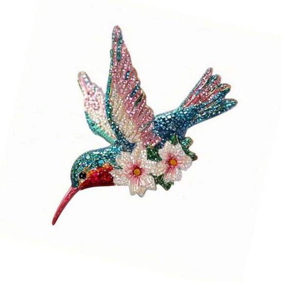MOMOJIA Glimmering Hummingbird Shape Decoration Shatterproof Acrylic Bird Hanging Ornament For Christmas Tree Wreath Display