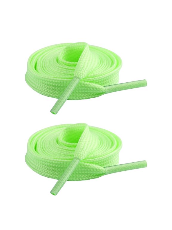 Glowing In The Dark Athletic Shoestrings Weave Luminously Flat Shoe Lace Replacement For Low Light Conditions