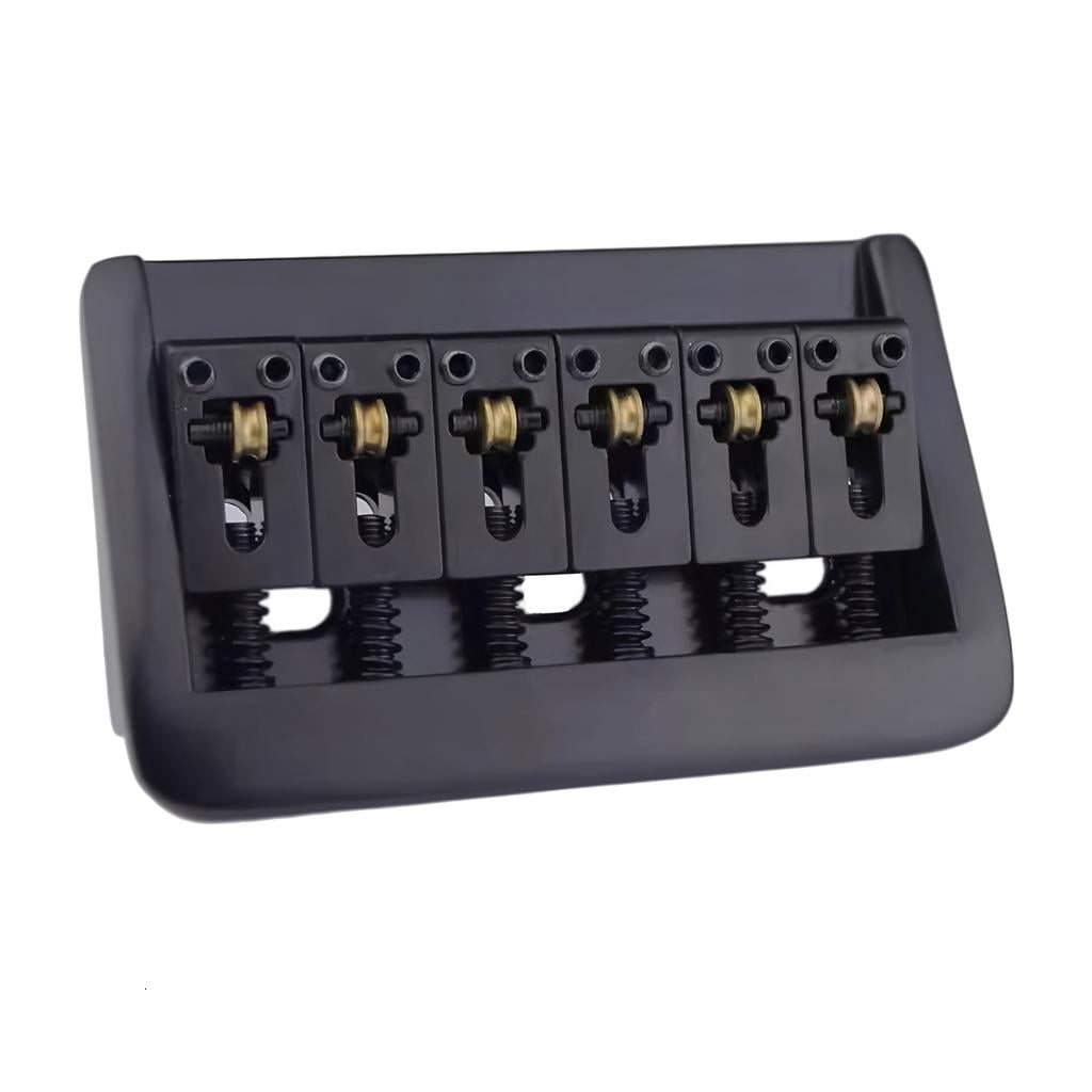 MOMOJIA Guitar Bridge with Copper Fixed Saddles and Zinc Block Replacement Part For Electric Guitar 10.5mm String Spacing