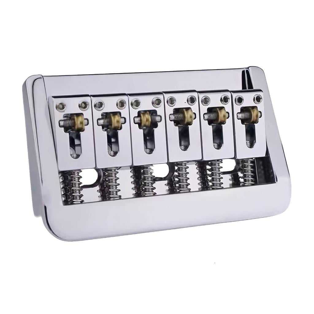 MOMOJIA Guitar Bridge with Copper Fixed Saddles and Zinc Block Replacement Part For Electric Guitar 10.5mm String Spacing