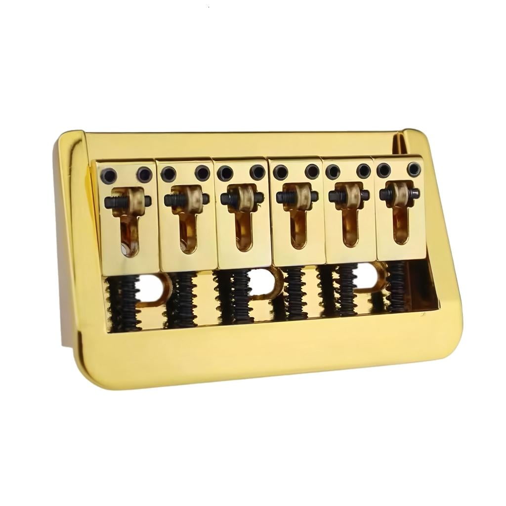 MOMOJIA Guitar Bridge with Copper Fixed Saddles and Zinc Block Replacement Part For Electric Guitar 10.5mm String Spacing