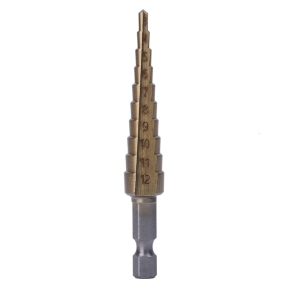 MOMOJIA HSS Titanium-Coated Step Drill Set 1/4" hex shank 3-12mm cutting tool Reamer